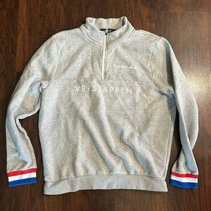 Gray Zip-Up Red Bull Racing Max Verstappen F1 Men's Sweater